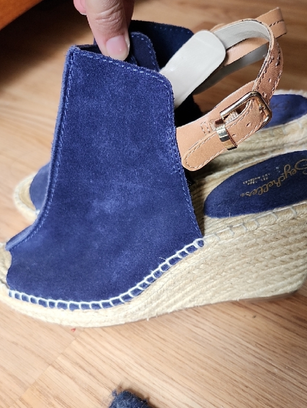 Seychelles Navy Suede Espadrille Slingback Sandals - Picture 4 of 7